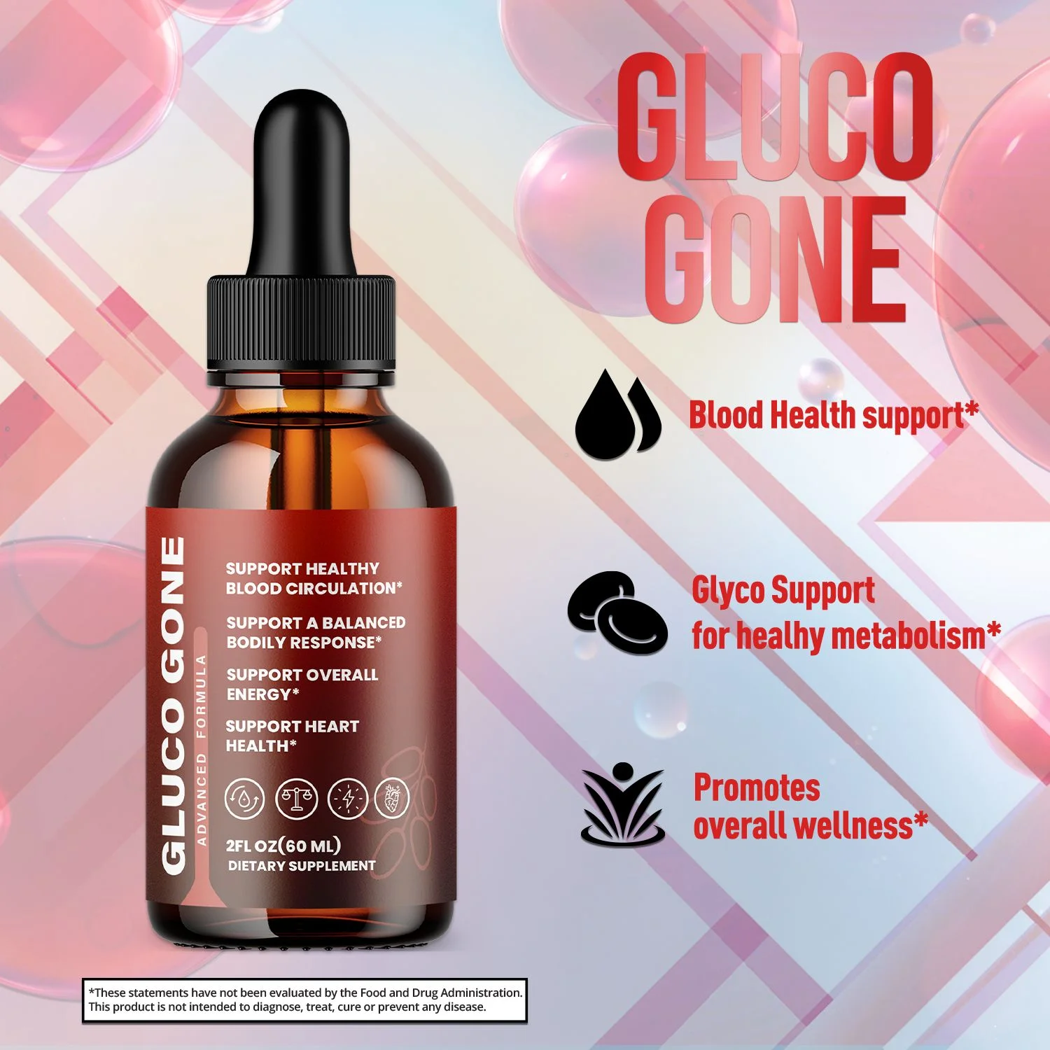Gluco Gone Natural Blood Sugar Support Supplement